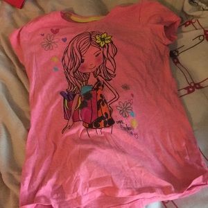 Pink shirt with girl on it